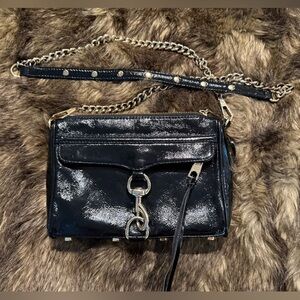 Rebecca Minkoff Black Leather Chain Strap Bag